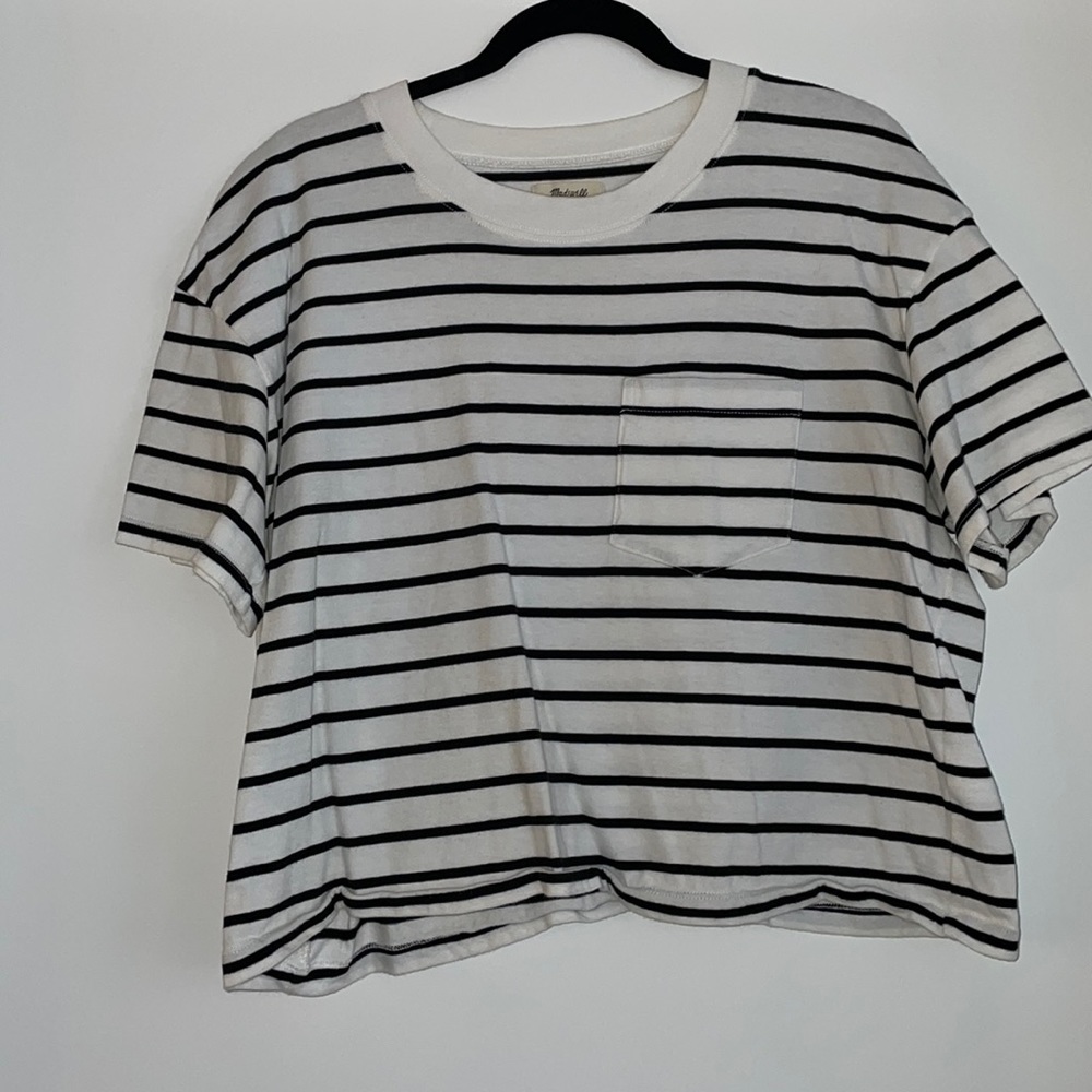 Madewell Striped Boxy Cropped Tee